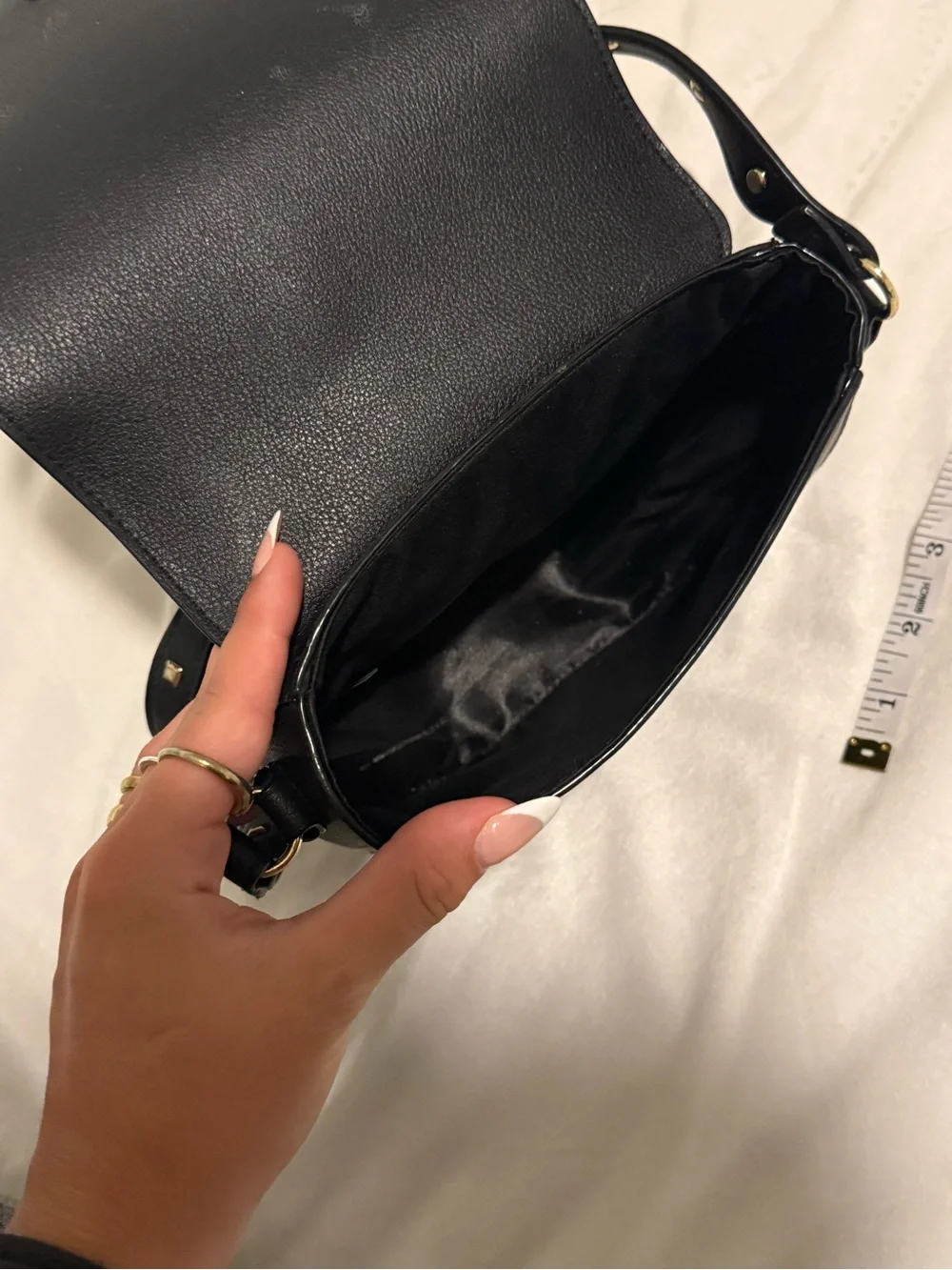 Victoria's Secret Black Studded Tassel Crossbody